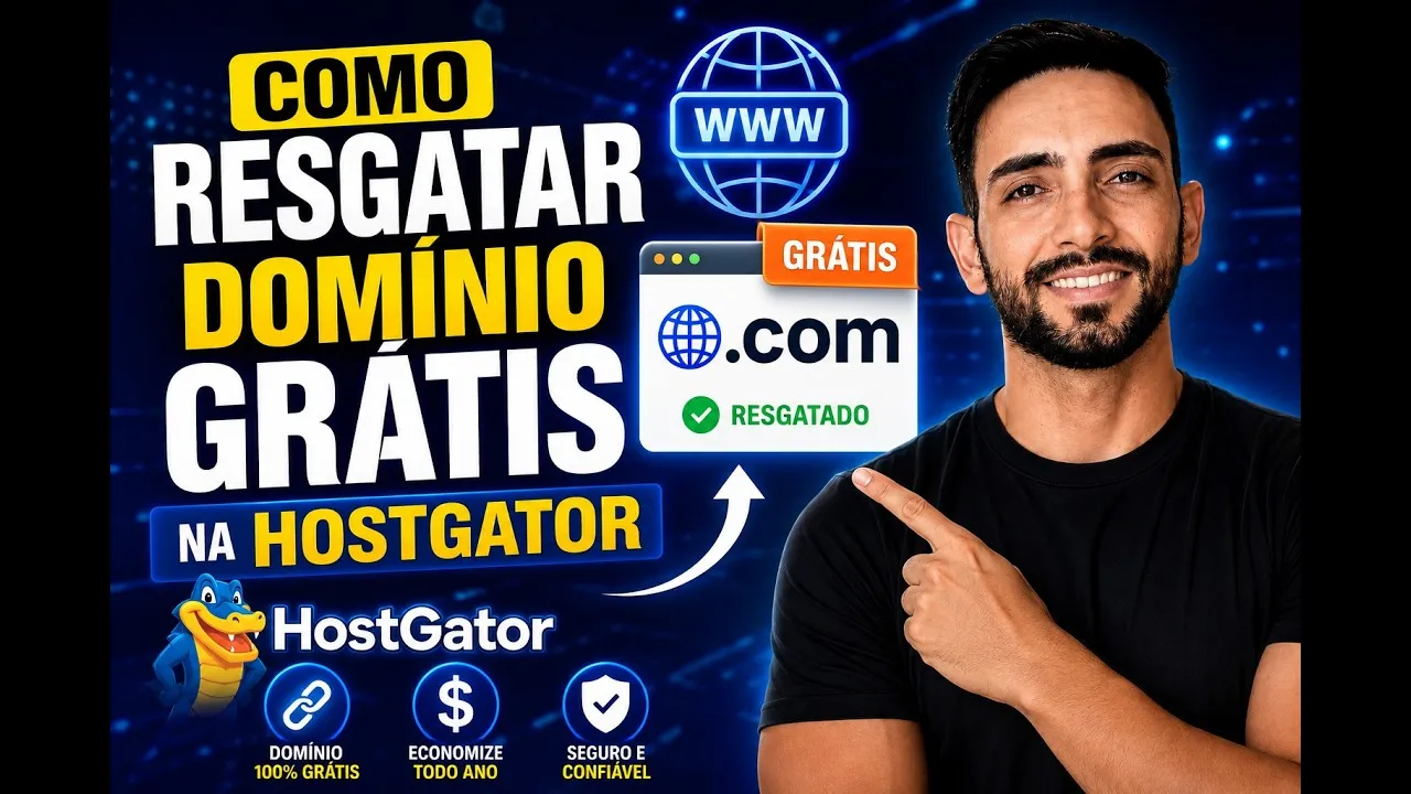 COMO RESGATAR DOMÍNIO GRÁTIS NA HOSTGATOR PASSO A PASSO 2026